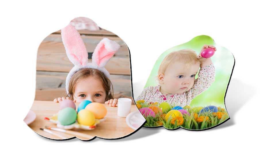 Photo magnet cloche de Pâques personnalisable